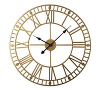 Home Garden Direct Eos - Skeleton Wall Clock With Roman Numerals - 60X60Cm - (gold), Gold