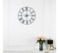 EOS Grey Skeleton Wall Clock with Roman Numerals 60cm - Size: 60 x 60 x 2cm - Home Garden Direct - Wilko