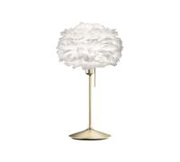 Eos Table Lamp Mini White with Base in Brushed Brass with USB