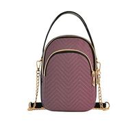 EOSDT Black Red Gradient Shoulder Purse Handbag Quilted Chain Strap Wallet Phone Purse Cute Zipper Lady Crossbody Bag