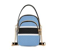 EOSDT Botswana Flag Women Shoulder Handbag Quilted Cell Phone Purse Chain Strap Cute Zipper Ladies Clutch Satchel