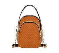 EOSDT Burnt Orange Women over Shoulder Purse Quilted Chain Strap Phone Wallet Handbag Cute Zipper Lady Crossbody Bag