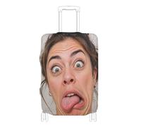 EOSDT Custom Face Luggage Cover Personalized Funny Suitcase Cover Stretch Protective Travel Case for 18-28 Inch, Custom Face Luggage Cover Personalized, M 22-24 in, Modern