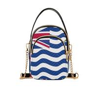 EOSDT Flag British Indian Ocean Territory Shoulder Handbag Women Quilted Chain Strap Phone Wallet Handbag Cute Ladies Crossbody Satchel Bag