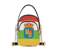 EOSDT La Rioja Flag Women's Shoulder Handbag Phone Handbag Small Chain Purse Floral Print Ladies Crossbody Satchel Bag, 5.9" × 8.3" × 3.1"