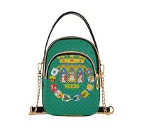 EOSDT Seville Flag Single Shoulder Handbag Women Fun Chain Strap Wallet Phone Purse Quilted Designer Satchel Crossbody Bag