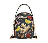 EOSDT Shoulder Purse for Women Colorful Spices Navy Blue Quilted Phone Handbag Small Chain Purse Cute Zipper Crossbody Bowler Bag, 5.9" × 8.3" × 3.1"