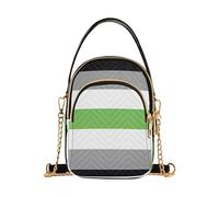 EOSDT Single Shoulder Handbags Cute Chain Strap Cell Phone Purse Quilted Ladies Crossbody Satchel Bag Agender Pride Flag Sexual Identity