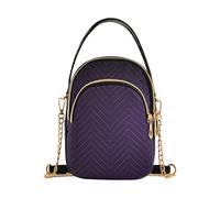 EOSDT Single Shoulder Purse Women Quilted Cell Phone Purse Chain Strap Artistic Zipper Lady Crossbody Bag Abstract Dark Blurred Black Gradient