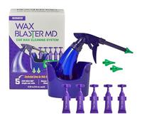 eosera® Wax Blaster MD®- Ear Wax Cleaning System with 5-ct Single Use Vials - Complete Earwax Irrigation Kit for Stubborn and Routine Earwax Cleaning - Clinically Proven Results