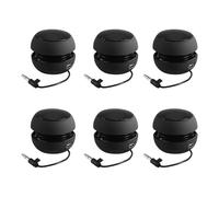 Eoslcusmvl 6X Mini Portable Travel Loud Speaker with 3.5mm Audio Cable Low Voltage Built-in Battery Retractable Speaker for