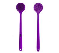 EOT Wellness Bendable Long Handled Silicone Back & Scalp Scrubber - Bath Shower Back Brush, Shampoo Scalp Massager, Shampoo Brush (Purple)