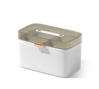 Eouayoree 1 Piece Portable Storage Box Clear 2 Tiers Storage Box Big Capacity Emergency