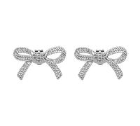 Eouayoree 2Pcs Crystal Rhinestones Bow Shoe Clips Wedding Bridal Shoe Buckles DIY Manual Bead High Heels Flower Decorations Silver