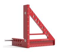 Eouayoree 5-Inch Triangular Hole Ruler Aluminum Alloy Marking Ruler Square Building Frame Tools Woodworking Measuring Ruler,A