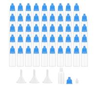 Eouayoree 50Pcs Small Empty Squeeze Dropper Bottles Plastic Thin Tip Dropper Bottles 15ML Portable Squeezable Liquid Dropper Blue