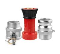 Eouayoree Fire Hose Nozzle 1.5 Inch NPSH/NPT Thermoplastic Fire Equipment Spraying Jet Fog with 1.5 Inch Aluminum Female and Male Fitting Constant Flow Nozzle