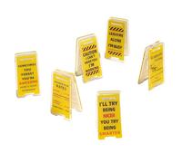 Eouayoree Funny Sticky Note Holder - 6 Pack Note Holder Clips, Overstimulated Desk Sign for Office, Hilarious Desk Signs