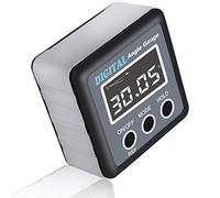 eOUTIL Digital Angle Finder Magnetic & Level Bubble Vial 4 X 90°Angle Gauge Inclinometer, Mini Level Bevel Gauge Protractor for Woodworking, Building, Table Saw, Vertical Wall (Gray)