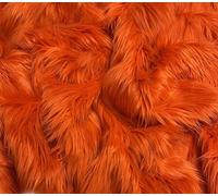 EOVEA Shaggy Faux Fur Fabric by The Yard - 60” Wide | Fluffy, Soft Fake Fur Material for Sewing, Crafts, Costumes, Upholstery & Home Decor | Long Pile Plush Fabric(Orange, One Yard)