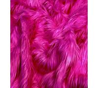 EOVEA Shaggy Faux Fur Fabric by The Yard - 60” Wide | Fluffy, Soft Fake Fur Material for Sewing, Crafts, Costumes, Upholstery & Home Decor | Long Pile Plush Fabric(Fuchsia,Half Yard)