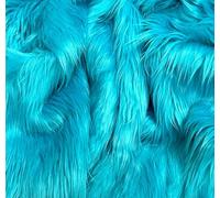 EOVEA Shaggy Faux Fur Fabric by The Yard - 60” Wide | Fluffy, Soft Fake Fur Material for Sewing, Crafts, Costumes, Upholstery & Home Decor | Long Pile Plush Fabric(Turquoise, Half Yard)