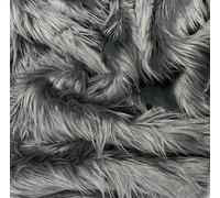 EOVEA Shaggy Faux Fur Fabric by The Yard - 60” Wide | Fluffy, Soft Fake Fur Material for Sewing, Crafts, Costumes, Upholstery & Home Decor | Long Pile Plush Fabric(Dark Grey, One Yard)