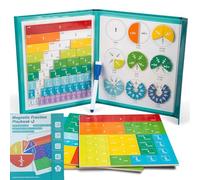 Eowduk Magnetic Fraction Playbook, Fractions Resources for Children, Magnetic Fraction Demonstration Book, Educational Disk Set Puzzle Book (A)