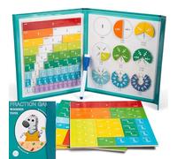 Eowduk Magnetic Fraction Playbook, Fractions Resources for Children, Magnetic Fraction Demonstration Book, Educational Disk Set Puzzle Book (Zebra)