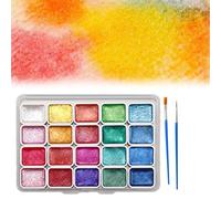 Eowduk Shifting Watercolor Painting Set - Metallic & Glitter Watercolor Paints, 20 Colors