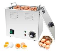 Eoweiot Commercial Egg Boiler, 2600W Stainless Steel Egg Cooker with Mesh Basket, Automatic Steamer for 60 Eggs, 75°C Constant Temperature