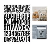Eowppue 10 Sheet Letter Stickers - Alphabet - Suitcase -Personalised Vinyl Stickers for Crafts Sign Poster Window Car Truck Mailboxes Numbers Labels DIY Crafts Art Making, Notebook, Door (Black)