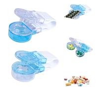 Eowppue 2 Pcs Compact Pill Organizer with Unique Dispensing Function - Your Convenient Pocket-Sized Pill Separator - Home Medication Assistant Dispenser Medication for Secure