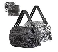 Eowppue 2 Pcs Grocery Shopping Bags - Reusable Foldable Bag- Heavy Duty Shopping Tote Waterproof Strong Storage Bags Hold 15 KG Large Capacity Nylon Shoulder Pouch for Laundry Travel Supermarket
