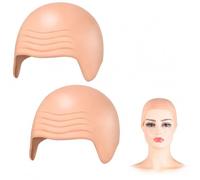 Eowppue 2 Pcs Realistic Bald Head Halloween Costume Set - Latex Caps for Adults, Men, and Women - Create an Authentic Bald Look for Your Halloween Party or Cosplay