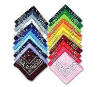 Eowppue 23-Pack Polyester Paisley Bandanas, Unisex Head Wraps, Multifunctional Cycling Headbands, Assorted Colours for Outdoor Sports, Hip-Hop Style - Head, Neck & Wrist Wear