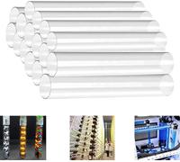 Eowppue 24pcs Clear Acrylic Tube Set - PVC Plexiglass Tube for Impressive Advertising Lighting (2 Sizes)