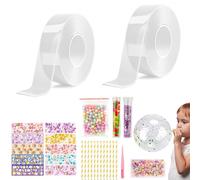 Eowppue 27-Piece Nano Tape Bubble Crafting Kit - Double-Sided Nano Tape for DIY Bubbles, Includes Sequins, Glitter, and Stickers - Creative Water Ball Craft Set for Kids and Adults