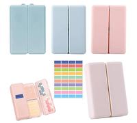 Eowppue 4 PCS Portable Pill Box 7-Day Pill Organizer Travel Case with Writable Stickers - Portable Folding Design for Easy Medication Management on the Go - Ideal for Seniors and Travelers