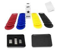 Eowppue 45-Piece Left Right Center Dice Game Set: Includes 3 Dice, 40 Colorful Chips, Metal Box & Instructions - Ideal for Family Board Game Nights - LRC Dice Game