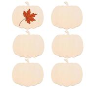 Eowppue 6-Pack Halloween Wooden Pumpkin Slices, 10.5x9.5" Blank Halloween Craft Wood Cutouts - Perfect DIY Thanksgiving & Halloween Party Supplies & Decorations