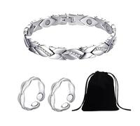 EOWVISN 1 Piece Magnetic Bracelet, 2 Pieces Open Rings, 1 Piece Storage Bag, Irregular Bracelet, Adjustable Bracelet, Fashionable Magnet Bracelet, Magnetic Jewelry for Women