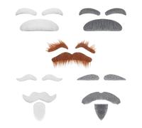 EOWVISN 1 Set Of Simulation Beard, 1 Piece Of Brown Beard Eyebrow Set, Self-Adhesive Funny, Play Grandpa Accessories, Suitable For Role-Playing, Makeup Party, Christmas.