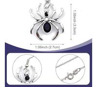 EOWVISN 1 Spider Necklace, 1 Pair Of Earrings, 1 Pendant, Personalized Creative Combination, Diamond Alloy Pendant, Fashion Trend Jewelry.