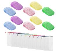 EOWVISN 10 Pieces Of Colorful Soap Dishes, 10 Pieces Of Foaming Nets, Multiple Color Options, Creative Mini Design, Provide Convenient Storage, Suitable For Bathroom, Home, Personal And Travel Use.