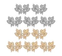 EOWVISN 10 Pieces Of Metal Butterfly Accessories, Jeans Buttons, Butterfly Shape Buttons, Adjustable Buttons, Waist Extension For Tighter Belts.