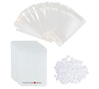 EOWVISN 100 Pieces Of Earring Cards, 100 Pieces Of Ziplock Bags And 200 Pieces Of Ear Plugs, Earring Decoration Packaging, Jewelry Display Packaging, Jewelry Making Accessories
