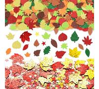 EOWVISN 100Pcs Maple Leaf Stickers And 10G Maple Leaf Confetti, Party Decorations, Glitter Confetti, Diy Craft Accessories, Autumn Decorations