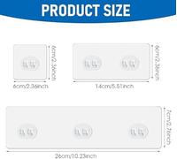 EOWVISN 15 Pieces Shelf Hooks, Clear Waterproof Hooks, Sticky Storage Hooks, Self-Adhesive Shower Hooks, Soap Rack Hooks, Bathroom Organization Hooks, Shower Rack Sticky Hooks