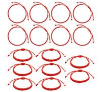 EOWVISN 16 Red Braided Bracelets, Adjustable, Fashionable, Friendship, Simple